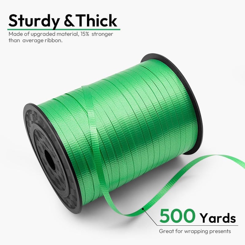 HimBen 500 Yards Curling Ribbon for Gift Wrapping, 3/16" Balloon String for Christmas Valentine Birthday Wedding Party Festival Decoration, Crafts, Flower Bouquet(Crimped Green) - Image 2